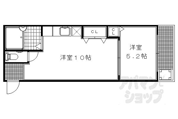 京都府京都市左京区修学院中林町(賃貸マンション1LDK・2階・32.22㎡)の写真 その2