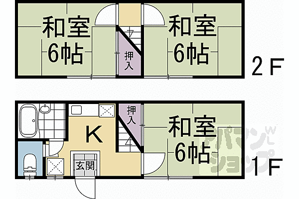 京都府京都市上京区一条通智恵光院東入鏡石町(賃貸一戸建3DK・--・45.00㎡)の写真 その2