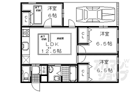 京都府京都市左京区下鴨梅ノ木町（賃貸マンション3LDK・1階・65.95㎡） その2