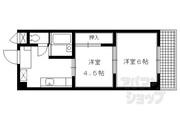 京都府京都市上京区七本松通今出川西入毘沙門町(賃貸マンション2K・2階・27.00㎡)の写真 その2