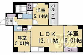 京都府京都市中京区東堀川通夷川下る九町目（賃貸マンション3LDK・1階・63.60㎡） その2