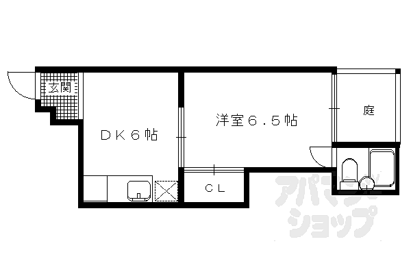 京都府京都市左京区大文字町(賃貸アパート1DK・1階・24.25㎡)の写真 その2