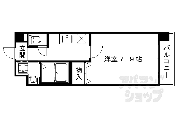 シーズン・トダ 406｜京都府京都市北区上賀茂蝉ケ垣内町(賃貸マンション1K・4階・26.56㎡)の写真 その2