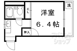 スペース北山 1Kの間取図画像