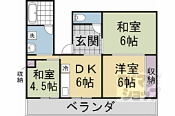 大嶌マンション 4階3DKの間取り