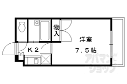 カーサ.フォレスト西賀茂 1Kの間取図画像