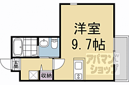 フラッティ北山 206 2階ワンルームの間取り