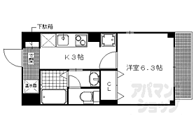 京都府京都市左京区下鴨芝本町（賃貸マンション1K・3階・26.25㎡） その2