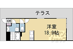 ＳＴＡＮＤＺ金閣寺前 1階ワンルームの間取り