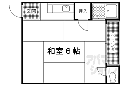 叡山電鉄叡山本線 元田中駅 徒歩20分の賃貸アパート 1階ワンルームの間取り