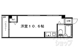 京福電気鉄道北野線 北野白梅町駅 徒歩8分の賃貸マンション 5階ワンルームの間取り