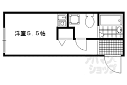 京都市営烏丸線 北山駅 徒歩3分の賃貸アパート 1階ワンルームの間取り