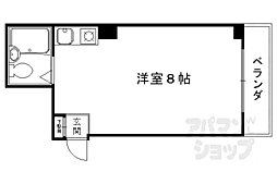 京福電気鉄道北野線 北野白梅町駅 徒歩29分の賃貸マンション 3階ワンルームの間取り