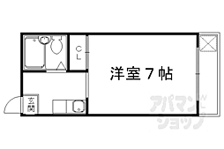 京福電気鉄道北野線 北野白梅町駅 徒歩3分の賃貸マンション 3階1Kの間取り