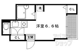京阪本線 出町柳駅 徒歩10分の賃貸マンション 1階ワンルームの間取り