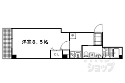 京都地下鉄東西線 二条駅 徒歩17分の賃貸マンション 2階1Kの間取り