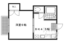 叡山電鉄叡山本線 茶山・京都芸術大学駅 徒歩20分の賃貸アパート 1階1DKの間取り