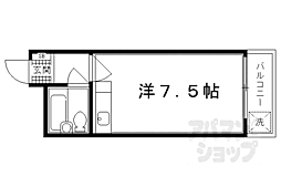 シングルクォーターズ西賀茂 ワンルームの間取図画像