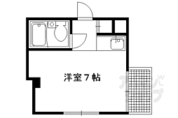 京都地下鉄東西線 東山駅 徒歩8分の賃貸マンション 2階ワンルームの間取り