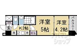 京都地下鉄東西線 二条駅 徒歩15分の賃貸マンション 7階2Kの間取り