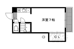 叡山電鉄叡山本線 一乗寺駅 徒歩8分の賃貸マンション 2階1Kの間取り