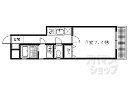 京阪本線 三条駅 徒歩4分の賃貸マンション 3階1Kの間取り