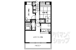 京都地下鉄東西線 東山駅 徒歩7分の賃貸マンション 3階2LDKの間取り
