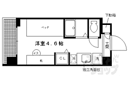 叡山電鉄叡山本線 一乗寺駅 徒歩7分の賃貸マンション 2階ワンルームの間取り