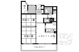 京都地下鉄東西線 東山駅 徒歩7分の賃貸マンション 5階2LDKの間取り