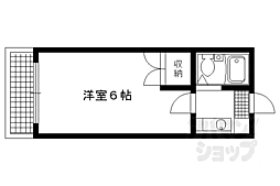 京都市営烏丸線 国際会館駅 徒歩7分の賃貸アパート 2階1Kの間取り