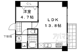 京都市営烏丸線 今出川駅 徒歩15分の賃貸マンション 5階1LDKの間取り