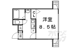 エスポワール紫野 3階1Kの間取り