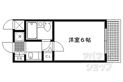 京都市営烏丸線 鞍馬口駅 徒歩7分の賃貸マンション 3階1Kの間取り