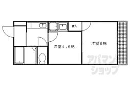 京都市営烏丸線 烏丸御池駅 徒歩4分の賃貸マンション 4階2Kの間取り