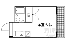 京都市営烏丸線 丸太町駅 徒歩12分の賃貸マンション 3階1Kの間取り