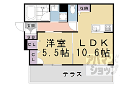 シャーメゾン京　御所ノ内Ａ 1階1LDKの間取り
