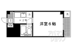 京阪本線 出町柳駅 徒歩2分の賃貸マンション 5階1Kの間取り