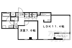 セレス北山 3階1LDKの間取り