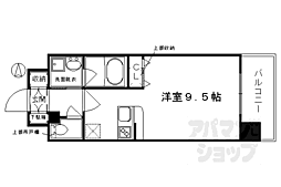 京都市営烏丸線 烏丸御池駅 徒歩4分の賃貸マンション 4階1Kの間取り