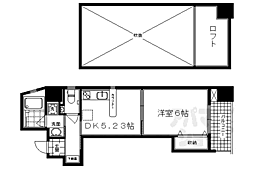 京都市営烏丸線 烏丸御池駅 徒歩7分の賃貸マンション 8階1DKの間取り
