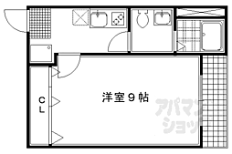 京都市営烏丸線 丸太町駅 徒歩13分の賃貸マンション 1階1Kの間取り