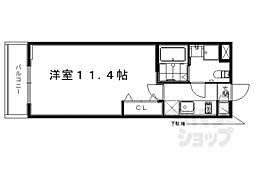 京阪本線 出町柳駅 徒歩5分の賃貸マンション 2階1Kの間取り