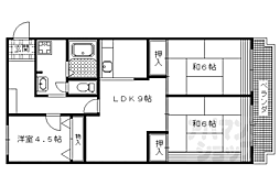 エホー北山 2階3LDKの間取り