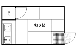 京阪本線 出町柳駅 徒歩21分の賃貸アパート 2階ワンルームの間取り