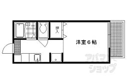 京都市営烏丸線 松ヶ崎駅 徒歩9分の賃貸アパート 2階1Kの間取り