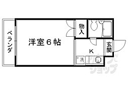 アルティ紫野 4階1Kの間取り
