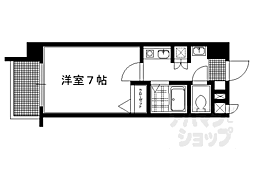 京阪本線 神宮丸太町駅 徒歩2分の賃貸マンション 3階1Kの間取り