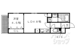 京都市営烏丸線 今出川駅 徒歩12分の賃貸マンション 4階1LDKの間取り