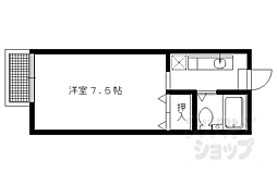 セジュール上賀茂 202 2階1Kの間取り