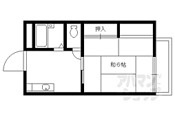 京都市営烏丸線 丸太町駅 徒歩5分の賃貸アパート 2階1Kの間取り